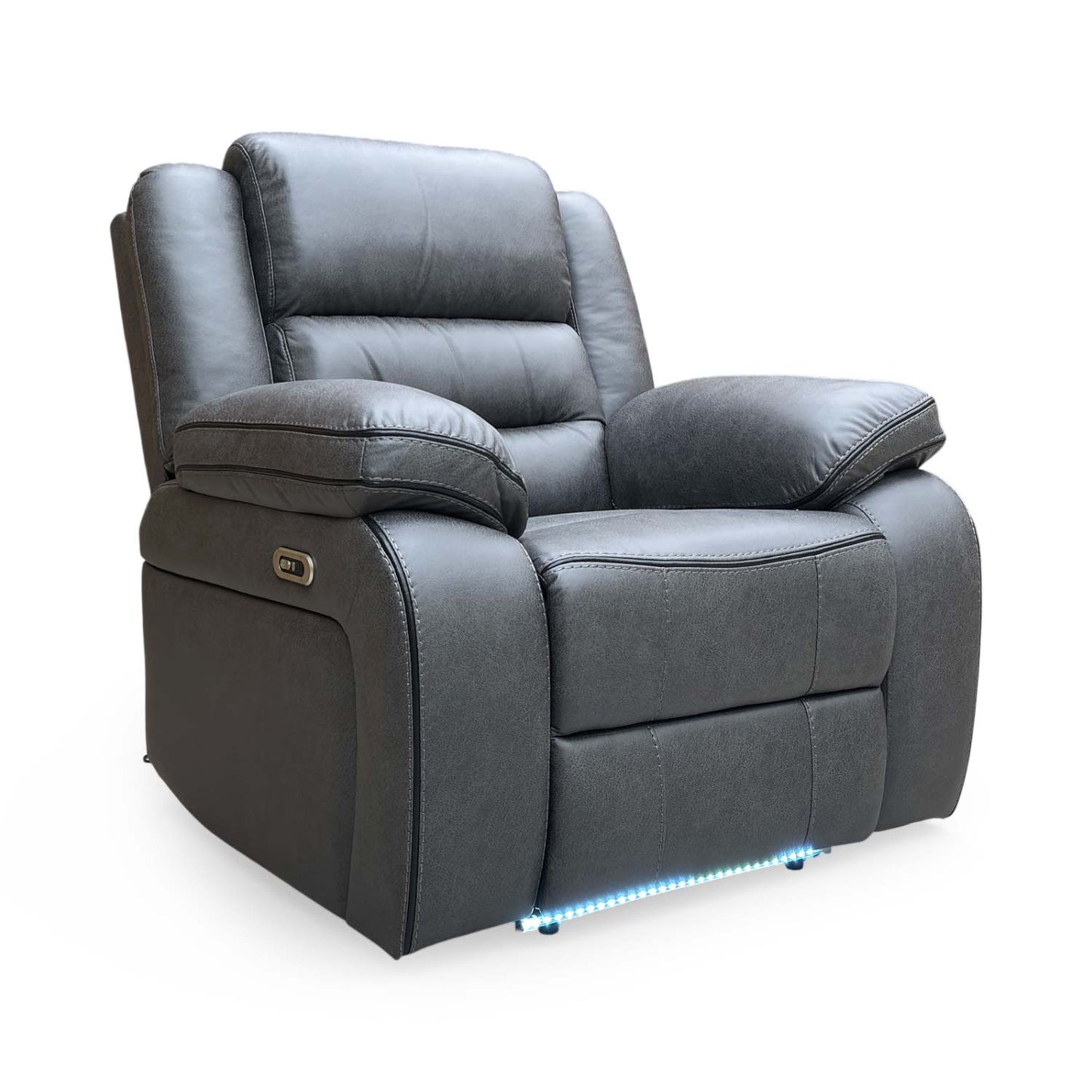 Shot focusing on the headrest and lumbar support areas for ergonomic design.