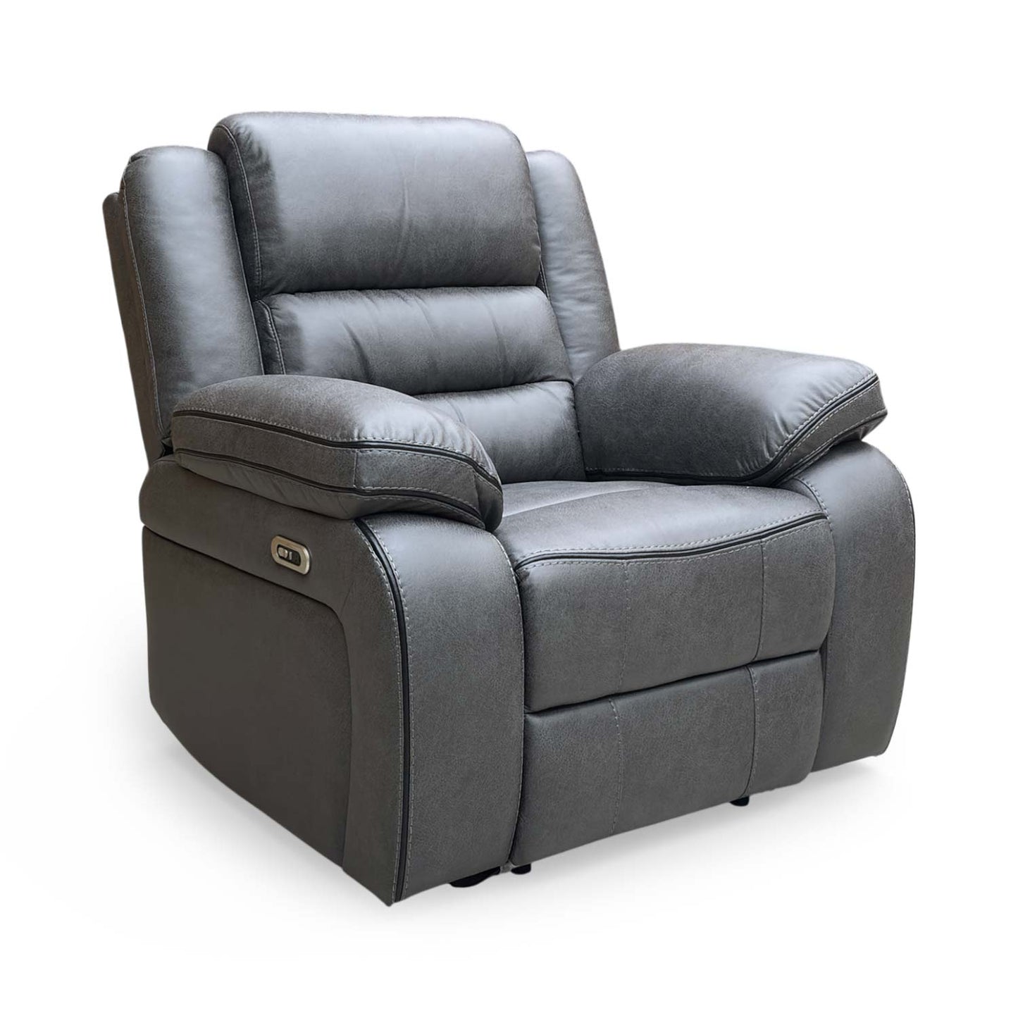 Perspective view highlighting the compact footprint of the 'Vegas' power recliner.