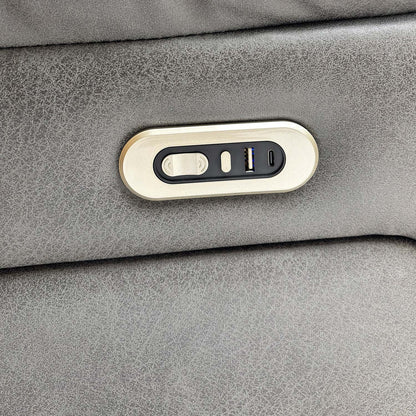 Detailed shot of the power reclining control buttons located on the side of the chair.