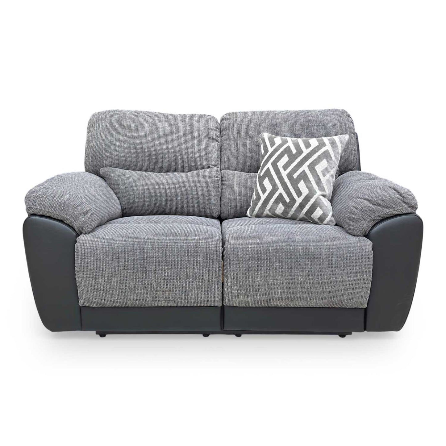 The 'Santori' sofa with both manual recliners fully extended for a luxurious lounging experience.