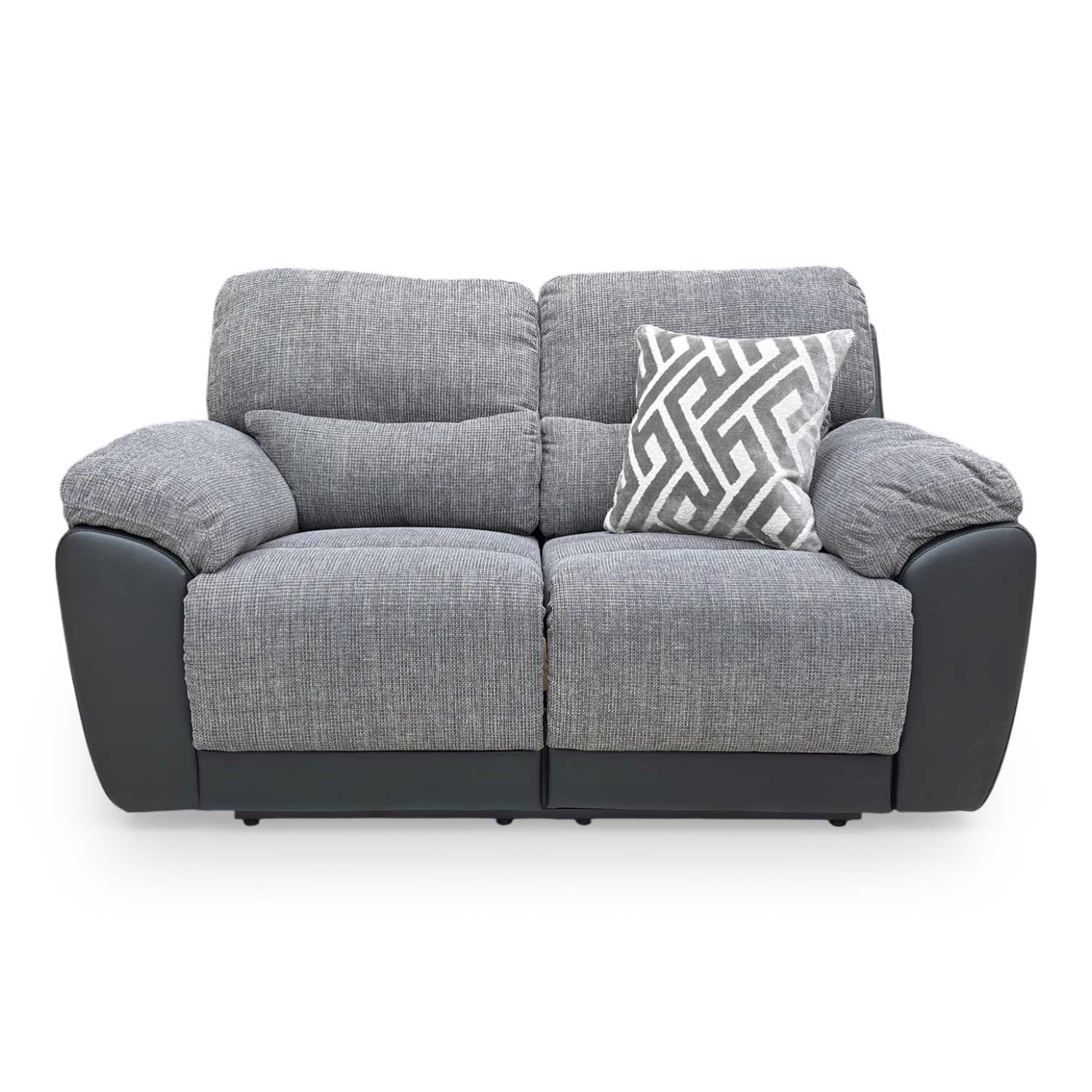 The 'Santori' sofa with both manual recliners fully extended for a luxurious lounging experience.