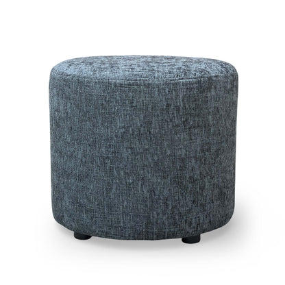 Full view of the Very ‘Oslo’ footstool in charcoal fabric, featuring a compact and modern square design.