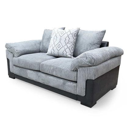 Rear view of the ‘Marissa’ 2 seater, showing the seamless jumbo cord upholstery and professional finish from every angle.