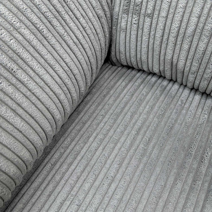 Detailed close-up of the premium grey jumbo cord material, illustrating the thick, durable ribbed texture and soft finish.