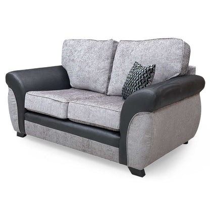 Side view of the Marino’ sofa, showing the clean lines of the frame and the depth of the back cushions for ergonomic support.