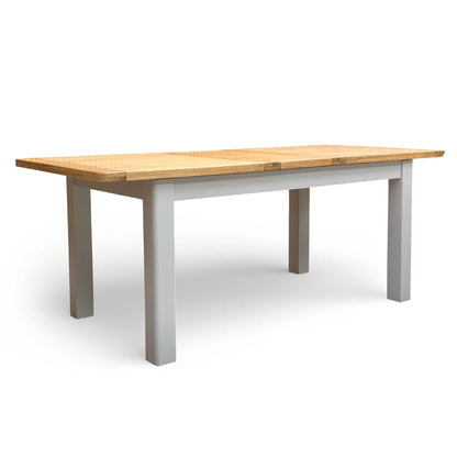 Full view of the Furniture Village ‘Lewis’ 160cm rectangular extending dining table in light oak.