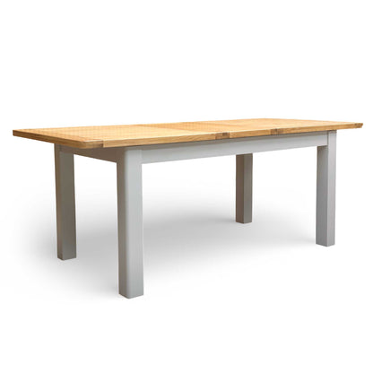 ‘Lewis’ Rectangular 160cm Extending Dining Table with Anthracite Grey Fabric Set of 6 Button Back Chairs