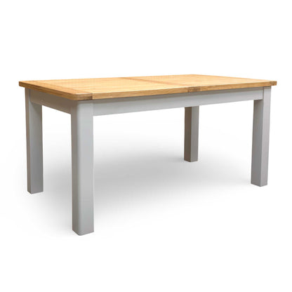 ‘Lewis’ Rectangular 160cm Extending Dining Table with Anthracite Grey Fabric Set of 6 Button Back Chairs