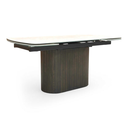 ‘Tiber’ Cermaic Top Draw Leaf Extending Dining Table