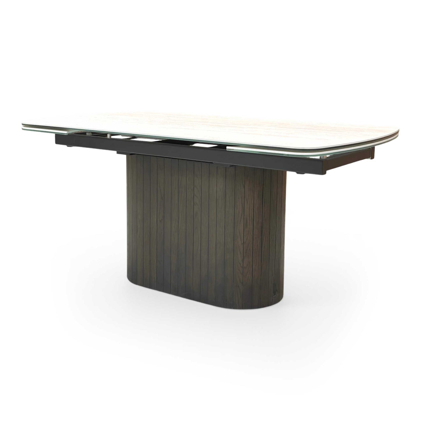 ‘Tiber’ Cermaic Top Draw Leaf Extending Dining Table