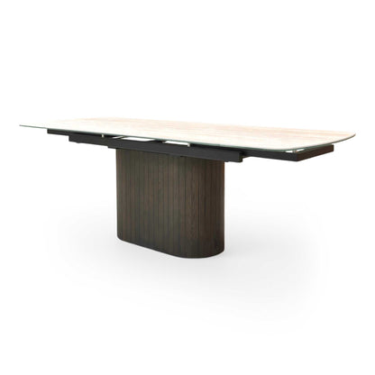 ‘Tiber’ Cermaic Top Draw Leaf Extending Dining Table