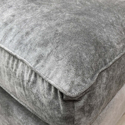 Close-up detail of the premium Kingston grey fabric weave, emphasizing the durable and soft-touch textile finish.
