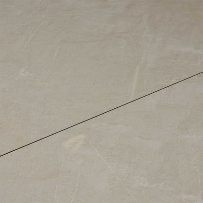 Detailed close-up of the white ceramic tabletop, showcasing the elegant marble-style texture and durable, scratch-resistant finish.
