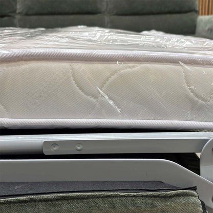 View of the sofa converted into a large double bed with a high-quality foam mattress.