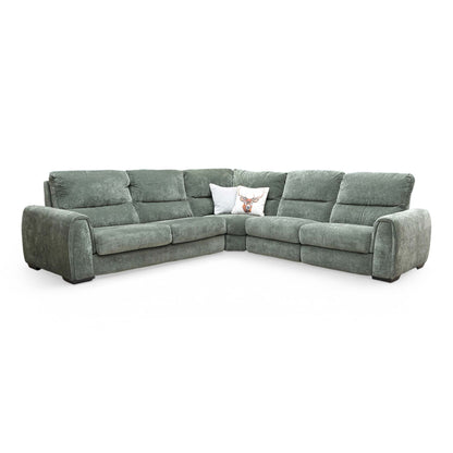 Front angle view showing the deep-filled sprung seat cushions and supportive backrests.