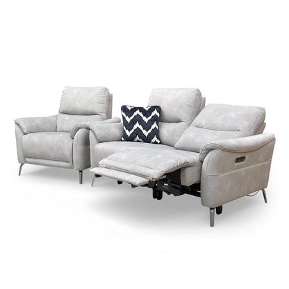 Side view of the ‘Daytona’ sofa with one seats fully reclined, showcasing the deep-fill comfort and range of motion.