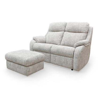 Side profile of the Kingsbury 2-seater sofa, showing the deep-seated cushioning and supportive lumbar design.