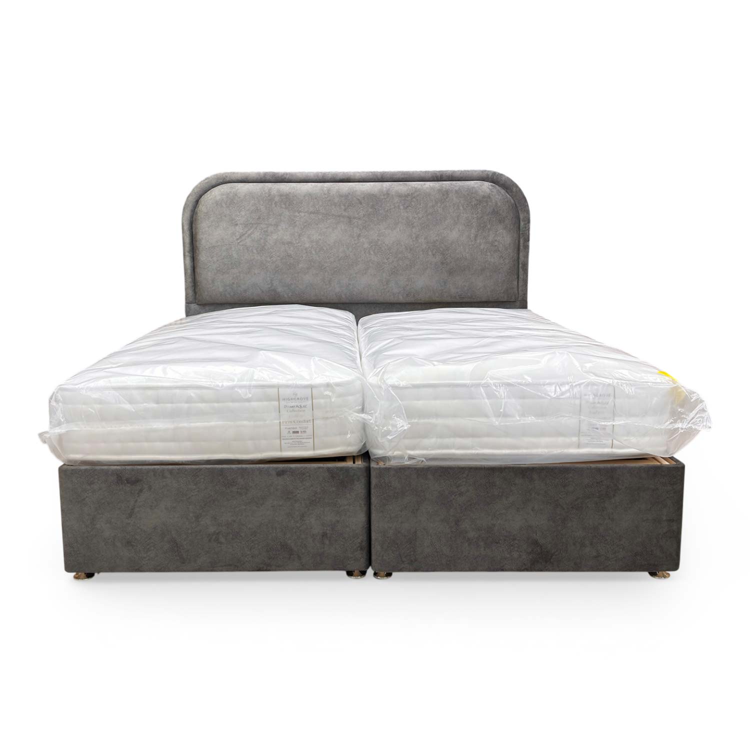 Front View of the base construction and mattress support, showing the heavy-duty electric reclining mechanism.