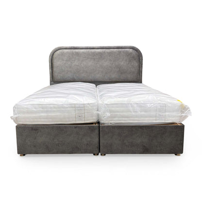 Front View of the base construction and mattress support, showing the heavy-duty electric reclining mechanism.