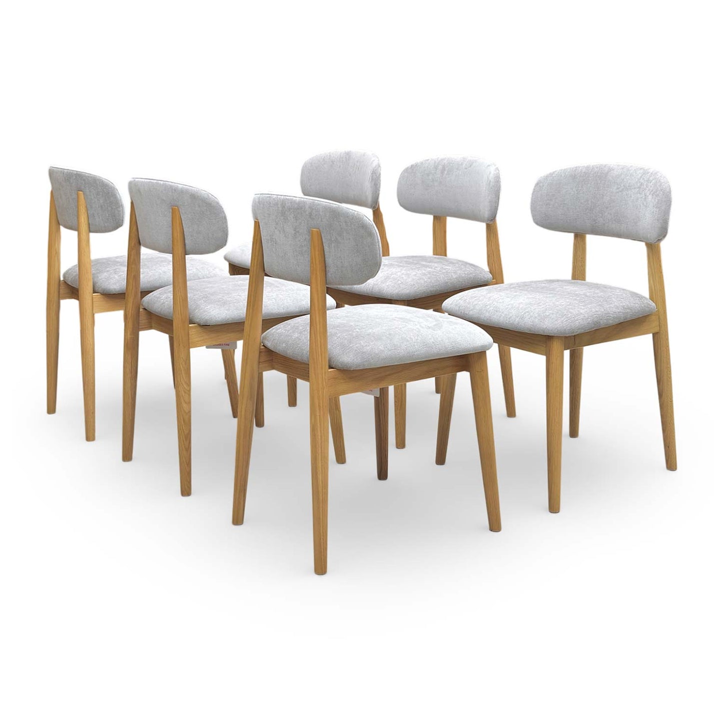 View of the chair from the back, showing the clean lines and seamless fabric coverage of the frame.