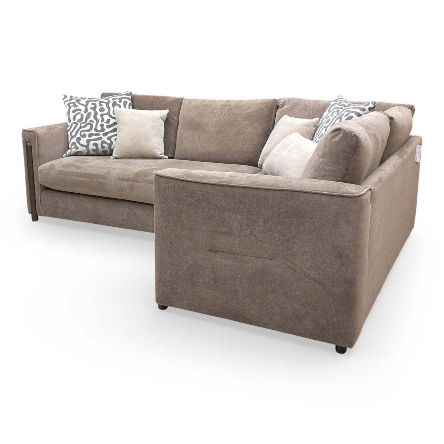 Rear view of the ‘Barney’ formal back corner sofa, showcasing the clean lines and solid build quality.