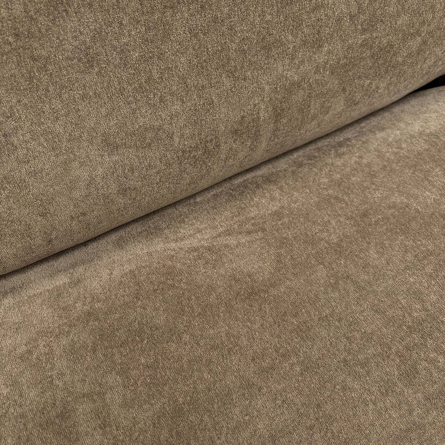 Detailed close-up of the espresso brown towel velvet fabric, showing the unique textured finish and quality stitching.