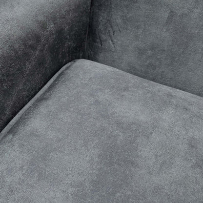 Detailed close-up of the granite grey infinity velvet fabric, showing the premium shimmering finish and soft touch.