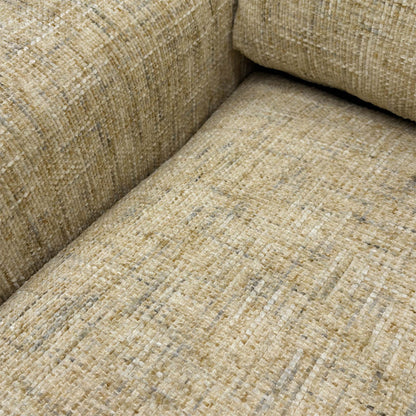 Close-up view of the ‘Burton’ Odyssey seating area, emphasizing the soft, inviting marzipan cream upholstery.
