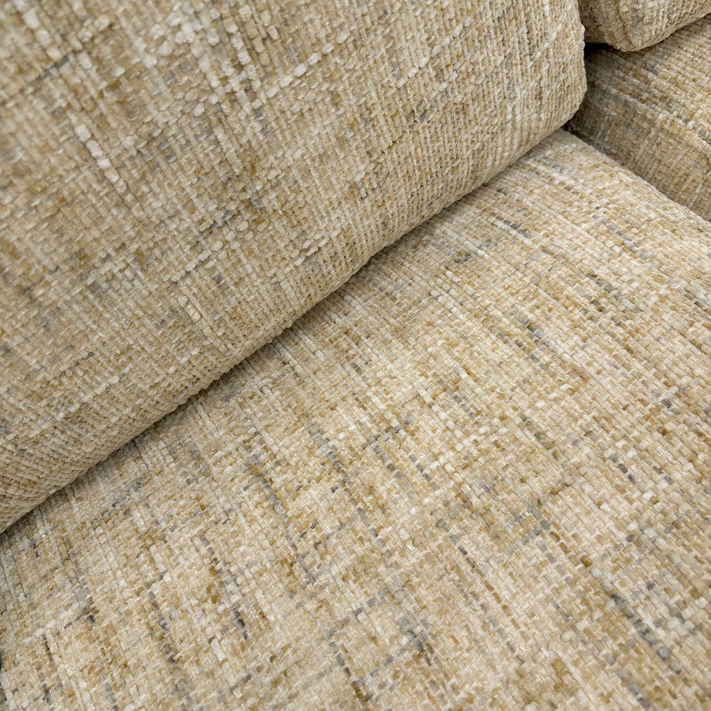 Detailed close-up of the premium marzipan cream woven fabric, showcasing the durable texture and weave pattern.