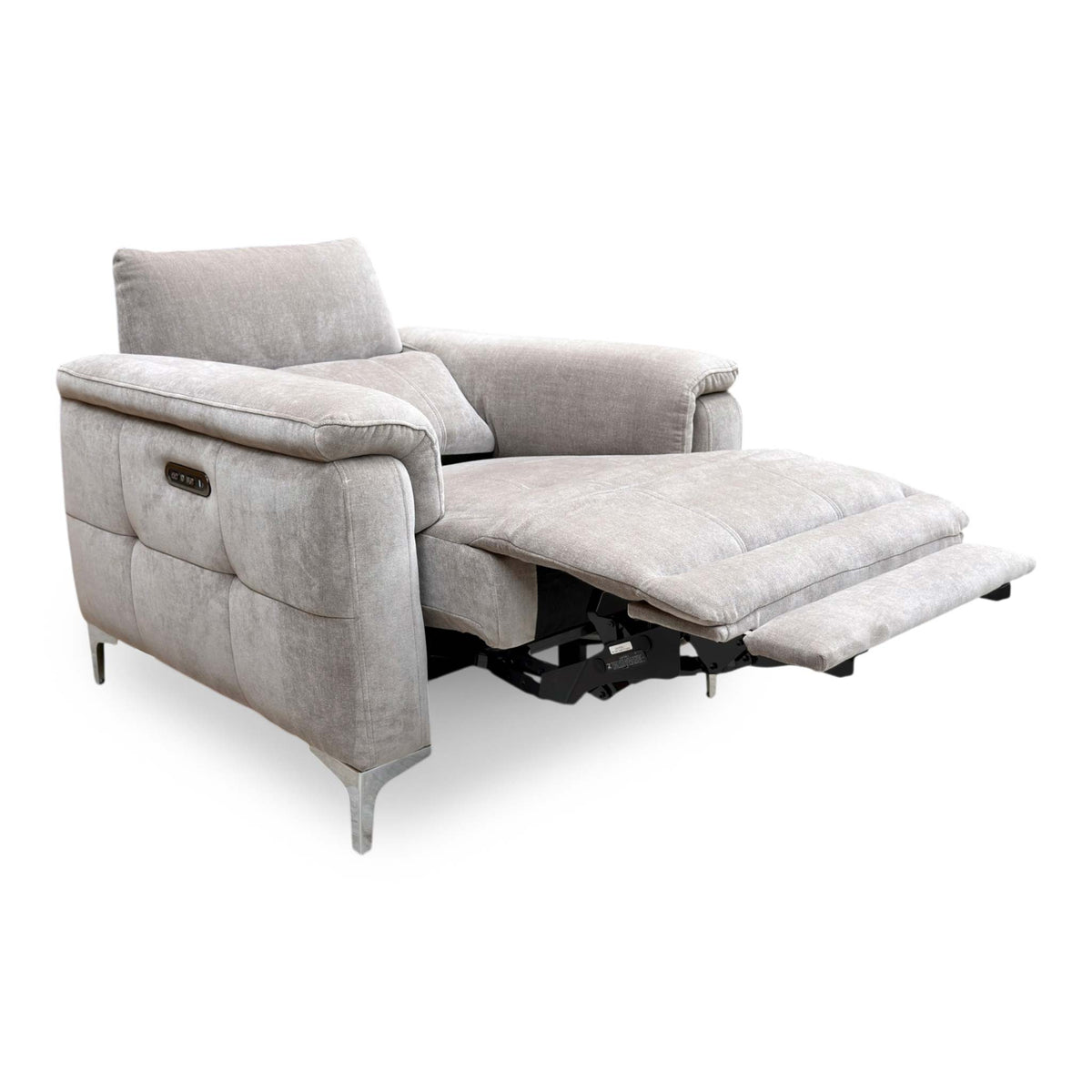 ‘Moet’ Manhattan Nutmeg Linen Fabric Power Recliner Chair with Telescopic Headrest Furniture Village