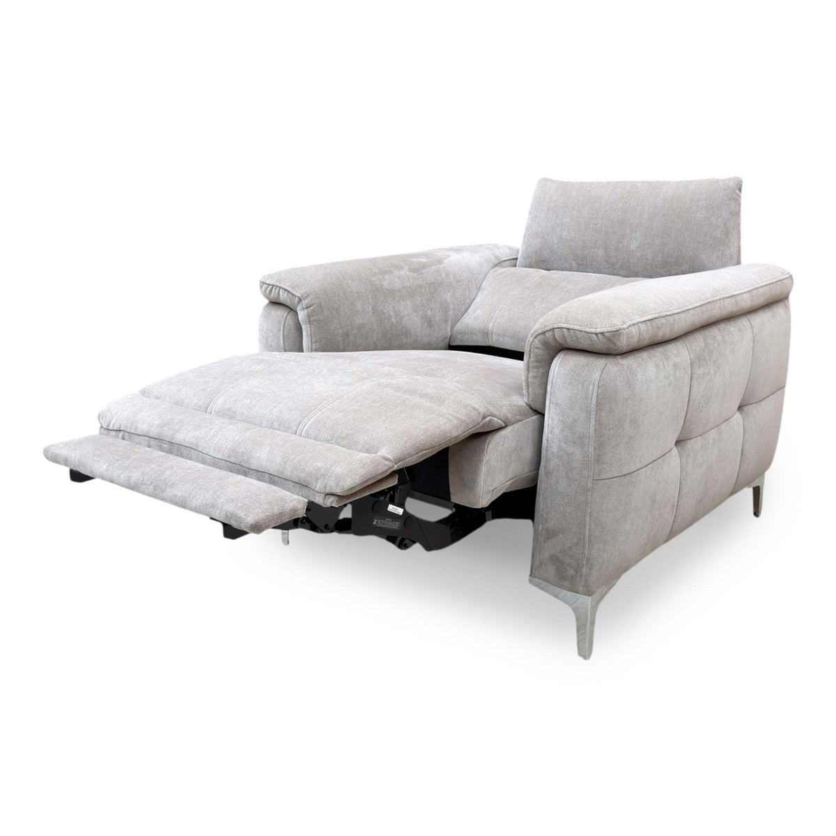 ‘Moet’ Manhattan Nutmeg Linen Fabric Power Recliner Chair with Telescopic Headrest Furniture Village