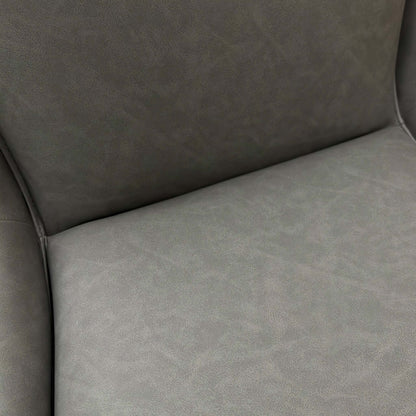‘Catalina’ Dark Grey Faux Leather Swivel Dining Chairs - Set of 2