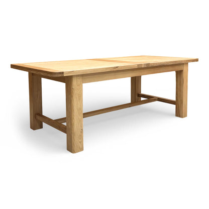 View of the table from a low angle, highlighting the robust leg design and stable frame construction.