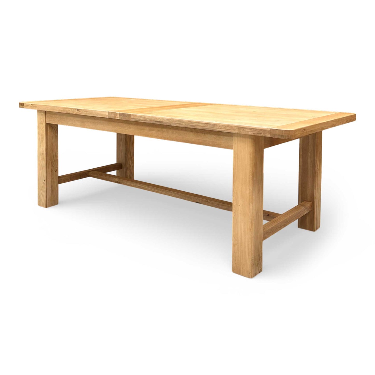 Detailed view of the extension leaf in place, demonstrating how the table expands to accommodate more guests.