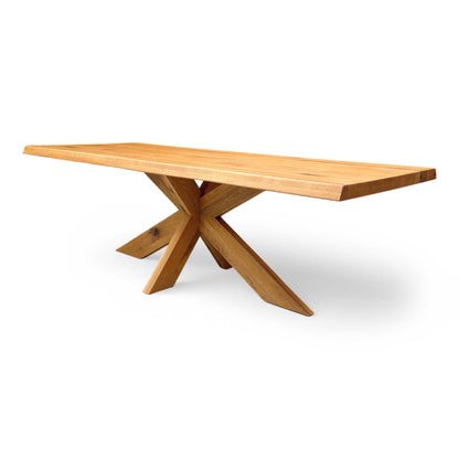 Bodahl ‘Terra’ 1 Oiled Solid Oak Raw Edge 240cm Dining Table with Wooden Star Base