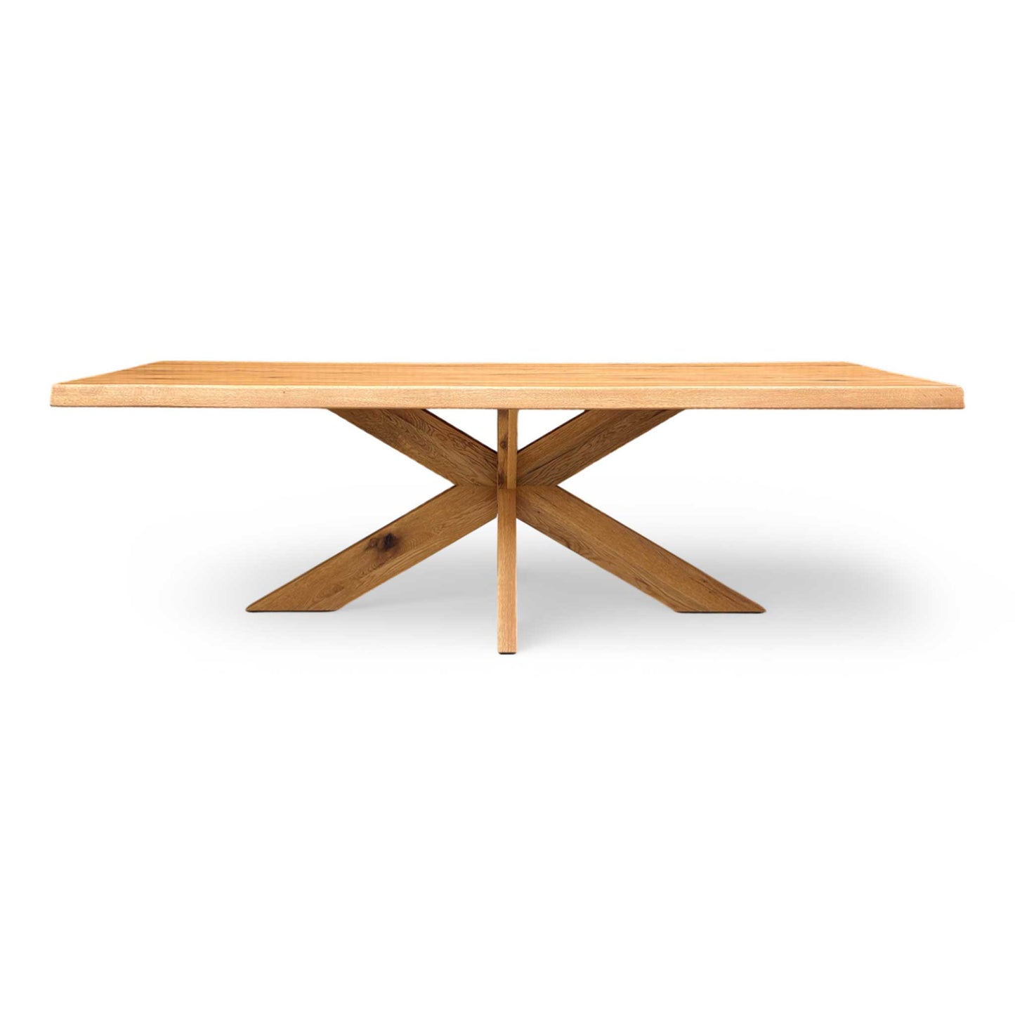 Bodahl ‘Terra’ 1 Oiled Solid Oak Raw Edge 240cm Dining Table with Wooden Star Base
