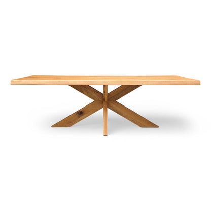 Bodahl ‘Terra’ 1 Oiled Solid Oak Raw Edge 240cm Dining Table with Wooden Star Base