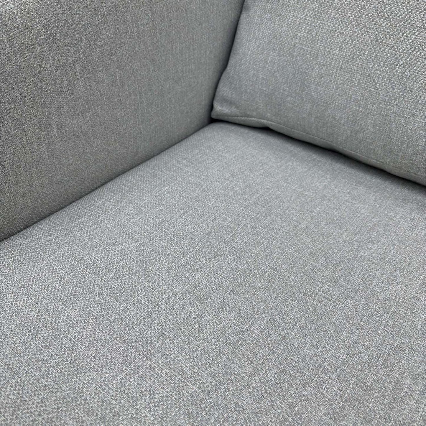 Detailed close-up of the silver plain fabric texture, emphasizing the high-quality weave and durable finish.