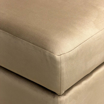 Detailed close-up of the Mink Dawson velvet fabric, illustrating the luxurious tufted texture and high-quality sheen of the material.