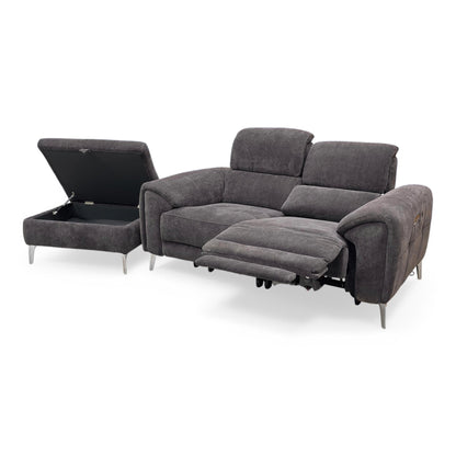 Side profile of the ‘Vino’ power recliner, highlighting the compact 2-seater design and ergonomic seating silhouette.