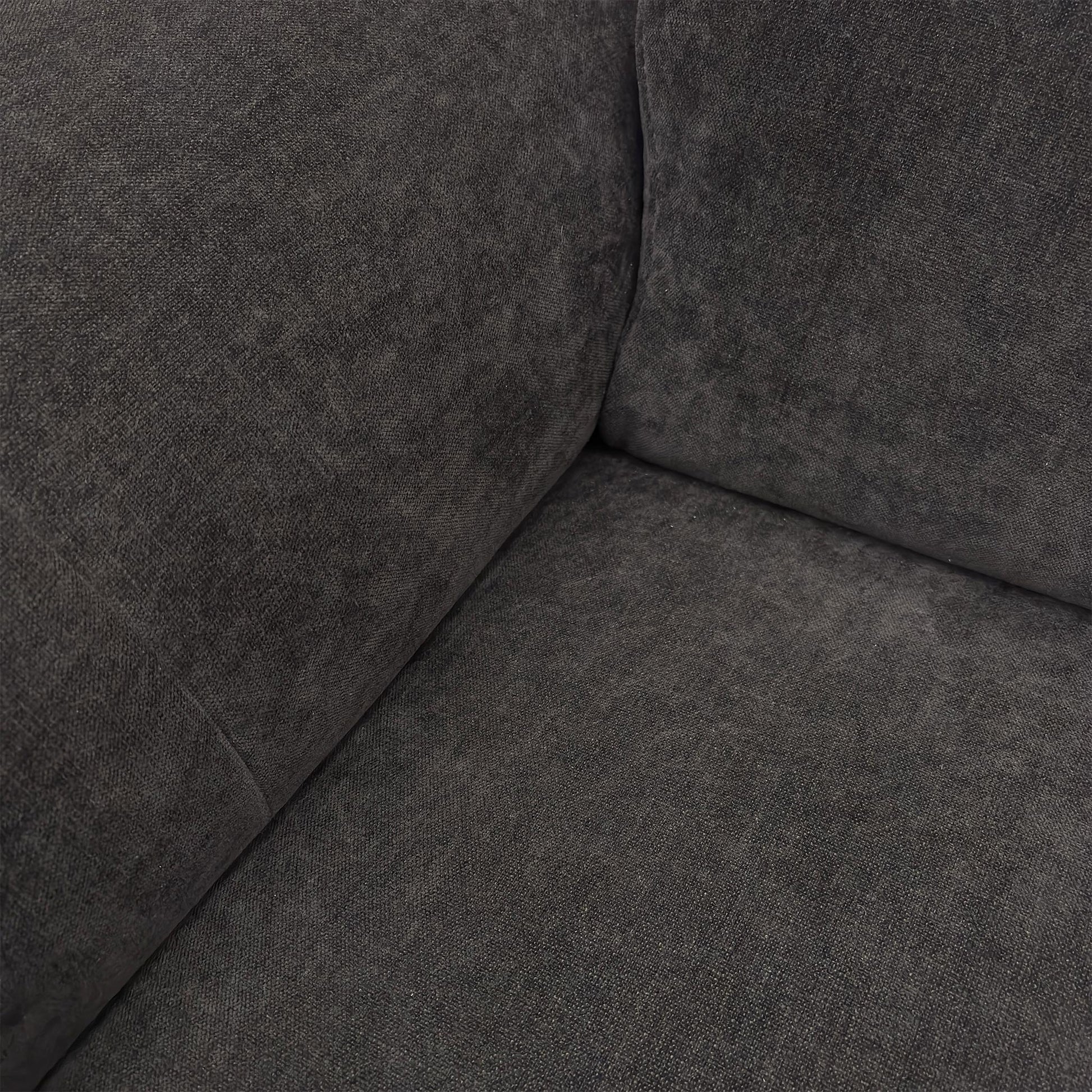 Close-up of the Manhattan Mushroom linen fabric, showing the fine weave texture and sophisticated neutral color.