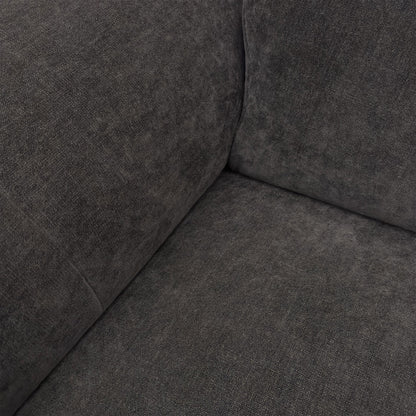Close-up of the Manhattan Mushroom linen fabric, showing the fine weave texture and sophisticated neutral color.