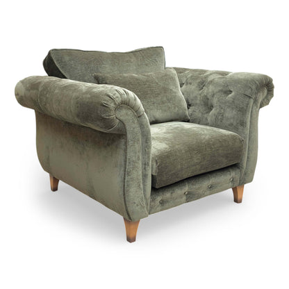 ‘Palace' Derwent Moss All Over Fabric Classic Back Chair
