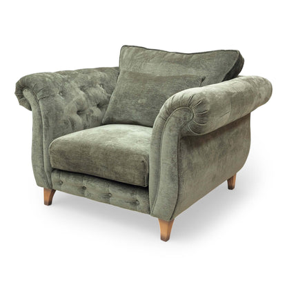 ‘Palace' Derwent Moss All Over Fabric Classic Back Chair