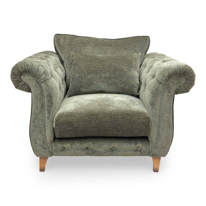 ‘Palace' Derwent Moss All Over Fabric Classic Back Chair