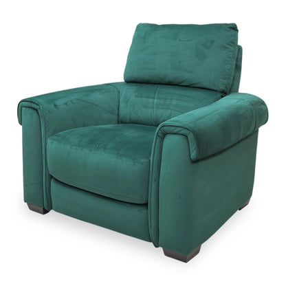 Side profile of the Nixon armchair, emphasizing the clean, sophisticated lines and the elegant angle of the tapered leg design.
