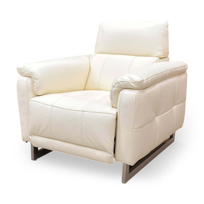 The Moet chair in a fully reclined position, demonstrating the smooth power mechanism and ample space for total relaxation.