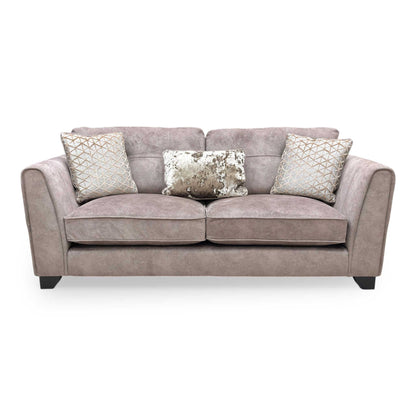 ‘Mariah' Dapple Chocolate-Tri No Insert Velvet Classic Back 3 Seater Sofa
