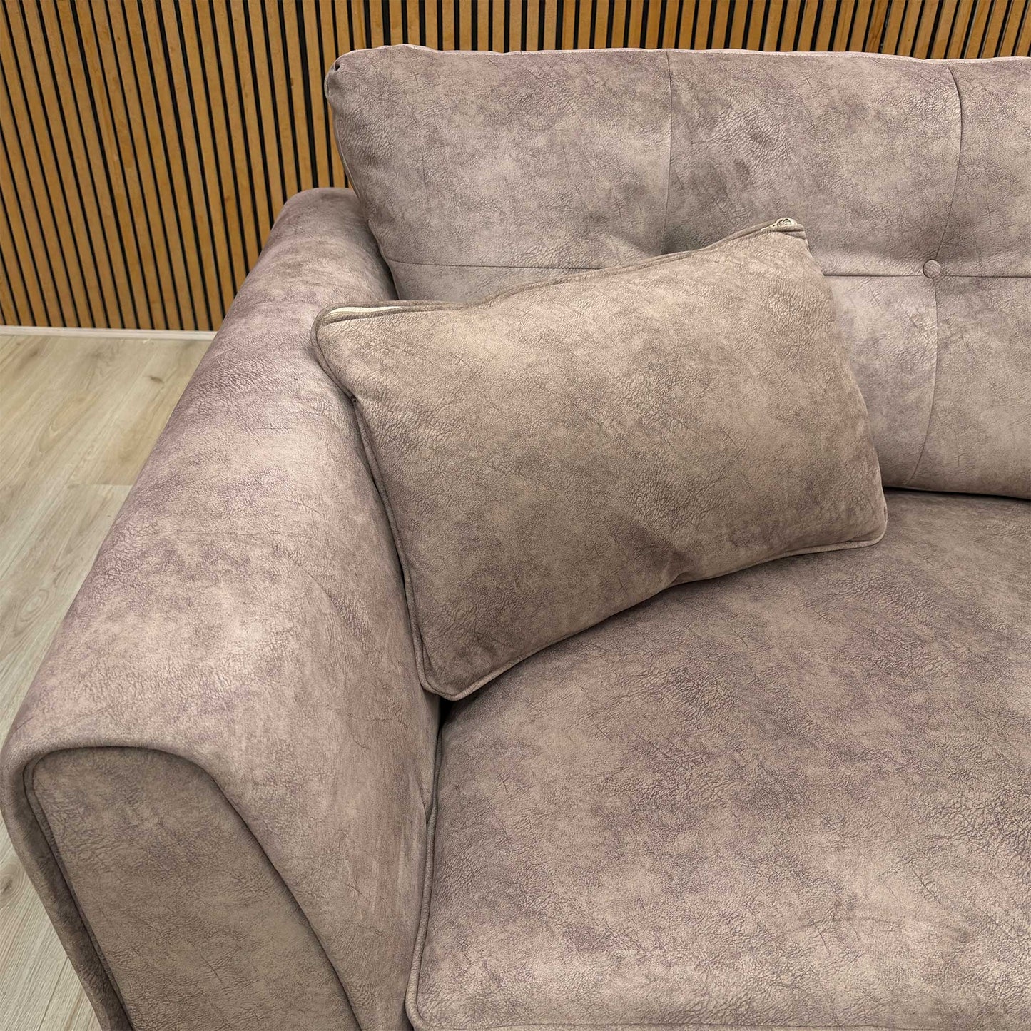 ‘Mariah' Dapple Chocolate-Tri No Insert Velvet Classic Back 3 Seater Sofa