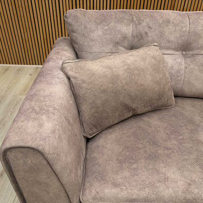 ‘Mariah' Dapple Chocolate-Tri No Insert Velvet Classic Back 3 Seater Sofa